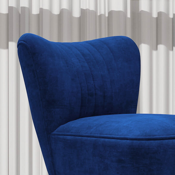 Dark Blue Velvet Feel Tub Accent Chair Stylish and Comfortable Seating by HOMCOM
