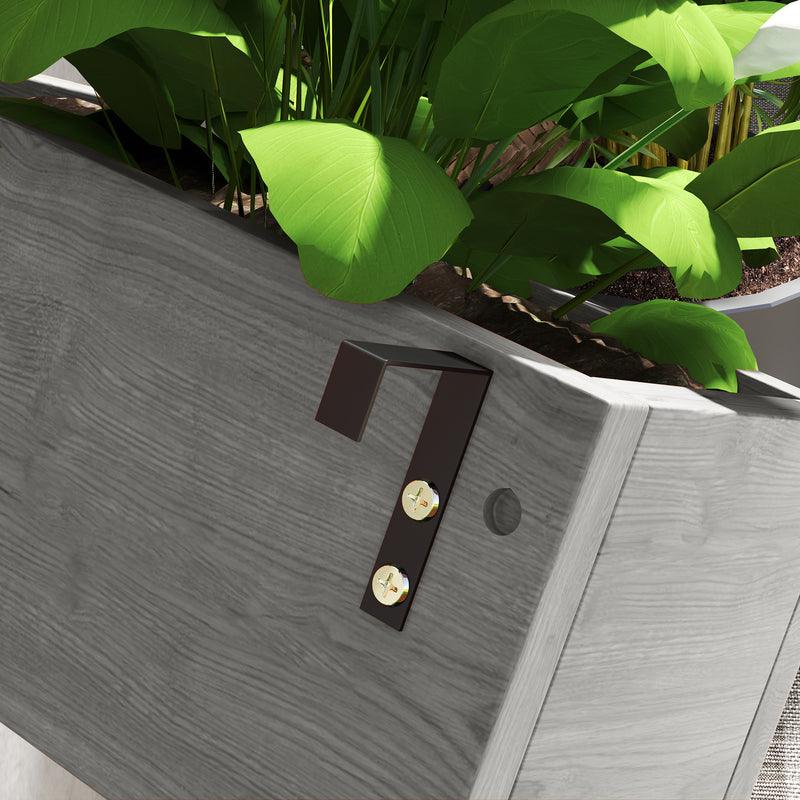 Wall Mounted Wooden Garden Planter with Trellis and Drainage Holes Grey by Outsunny