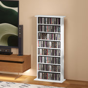 White Media Storage Cabinet Holds 360 CDs 185 DVDs or Blu-rays by Homcom