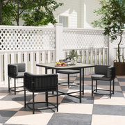 4 Seater Rattan Cube Garden Furniture Set with Cushions Charcoal Grey by Outsunny