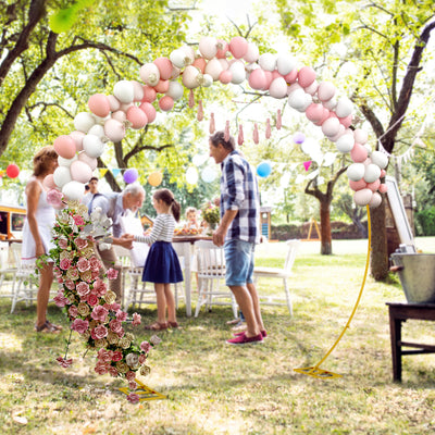 Metal Garden and Event Arch for Weddings Parties and Climbing Plants Gold Tone AOSOM