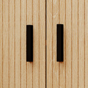 Bedside Table with Sliding Roller Shutter Doors and Metal Legs Oak Tone by HOMCOM