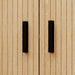 Bedside Table with Sliding Roller Shutter Doors and Metal Legs Oak Tone by HOMCOM