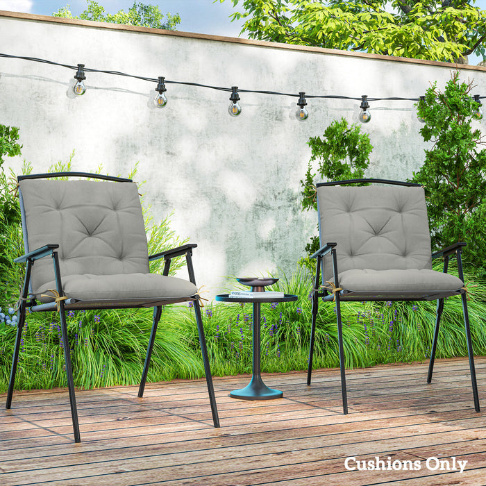 Set of Two Light Grey Outdoor Seat Cushions Weather Resistant by Outsunny