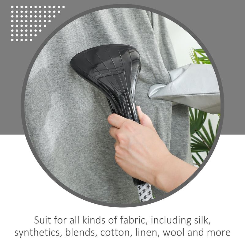 Clothes Steamer for Fast Home Wrinkle Removal with Adjustable Pole and Wheels Black