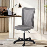 Office Chair for Small Home Office Spaces with Mesh Back and Adjustable Height Grey AOSOM