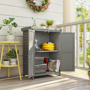 Potting Station with Storage Cabinet & Galvanised Steel Top for Organising Garden Tools and Supplies, Grey Outsunny