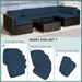 Blue Garden Rattan Sofa Cushion Cover Replacement Weather-Resistant No Cushion by Outsunny