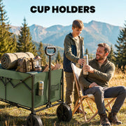 Folding Festival Trolley for Camping and Garden with 100 kg Capacity Dark Green Outsunny