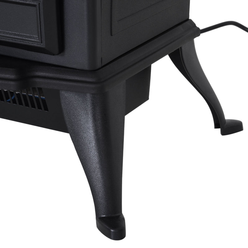 Electric Fireplace Heater for Quick Room Warmth with Adjustable Heat and Flame Effect Black