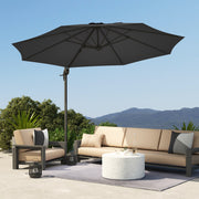 Black 3m Cantilever Parasol with 360° Rotation and Crank Handle for Garden by Outsunny