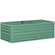Galvanised Steel Raised Garden Bed With Reinforced Frame For Outdoor Planting Light Green AOSOM