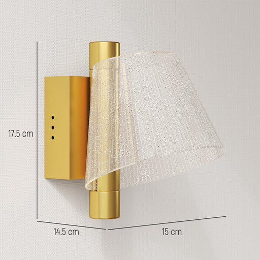 Gold LED Wall Lights 2 Pack with Adjustable Colour Temperature for Bedroom or Hallway