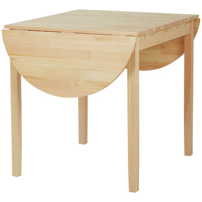 Natural Wooden Drop-Leaf Dining Table Seats 4-6 by HOMCOM