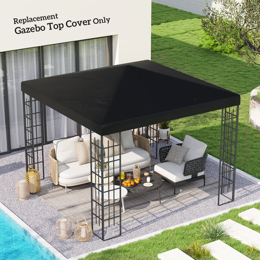 Black 3 x 3m Gazebo Top Replacement by Outsunny