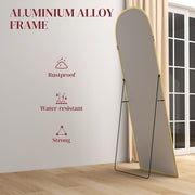 Gold Full Length Standing Mirror with 165cm Aluminium Frame Ideal for Bedroom or Dressing Room