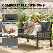 4-Piece Rattan Garden Furniture Set with Loveseat, Armchairs and Coffee Table — Dark Grey or Light Grey Outsunny