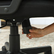 Linen Look Ergonomic Office Chair With Padded Seat For Home Or Work Use Black