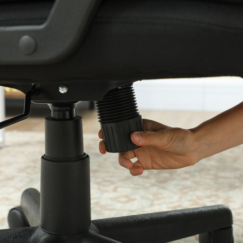 Linen Look Ergonomic Office Chair With Padded Seat For Home Or Work Use Black