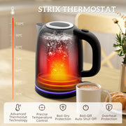 4 Slice Toaster and 17L Rapid Boil Kettle Set With Strix Control and Crumb Tray Black