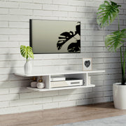 Wall Mounted Floating TV Unit For TVs Up To 40 Inch With Storage Shelf, White