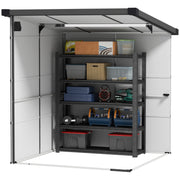 6 x 6ft Outdoor Plastic Garden Shed with Windows and Ventilation by Outsunny