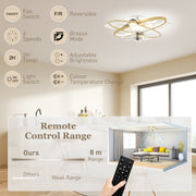 Ceiling Fan with Light and Starry Sky Effect for Year Round Comfort and Easy Control White AOSOM