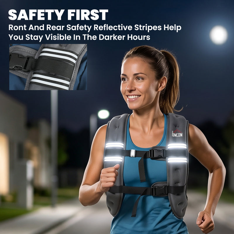 Weighted Vest for Home Workouts with Adjustable Straps and 8 kg Resistance Grey
