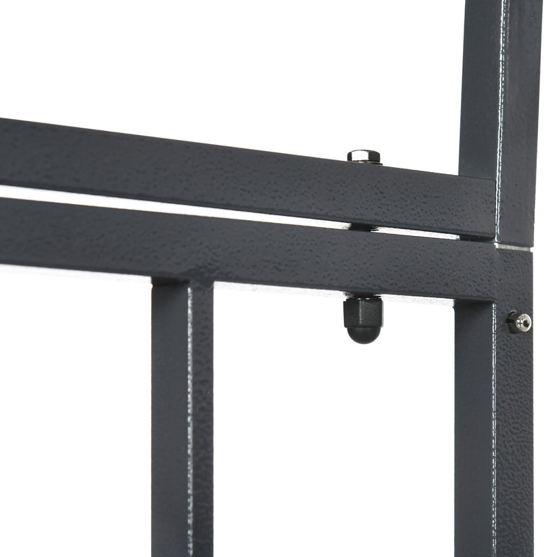 Dark Grey Metal Garden Arch with Double Gates for Climbing Plants and Vines