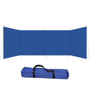 Foldable Camping Windbreak With Steel Poles And Carry Bag For Beach Shelter Privacy Blue AOSOM