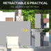 Light Grey 400 x 160cm Retractable Side Awning Privacy Screen for Garden or Patio by Outsunny