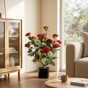 Artificial Camellia Plant for Lasting Indoor Colour with Realistic Red Blossoms Homcom