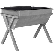 Wooden Raised Garden Planter Box With Legs And Liner For Outdoor Growing Light Grey AOSOM