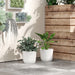 Set of Two 22cm White Planters Lightweight and Weather Resistant by Outsunny