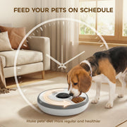 Automatic Cat Feeder With 6 Meal Scheduler and Ice Pack for Fresh Food White Grey AOSOM