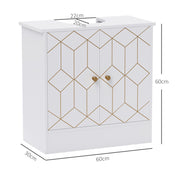 White Under Sink Bathroom Cabinet With Adjustable Shelf and Open Storage by HOMCOM