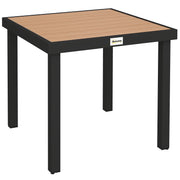 Square Garden Dining Table for 4 with Durable Aluminium Legs Ideal for Outdoors Natural Wood Outsunny
