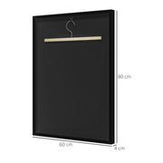 Black 60 x 80cm Shirt Display Frame with Inner Hook and Hanger by HOMCOM