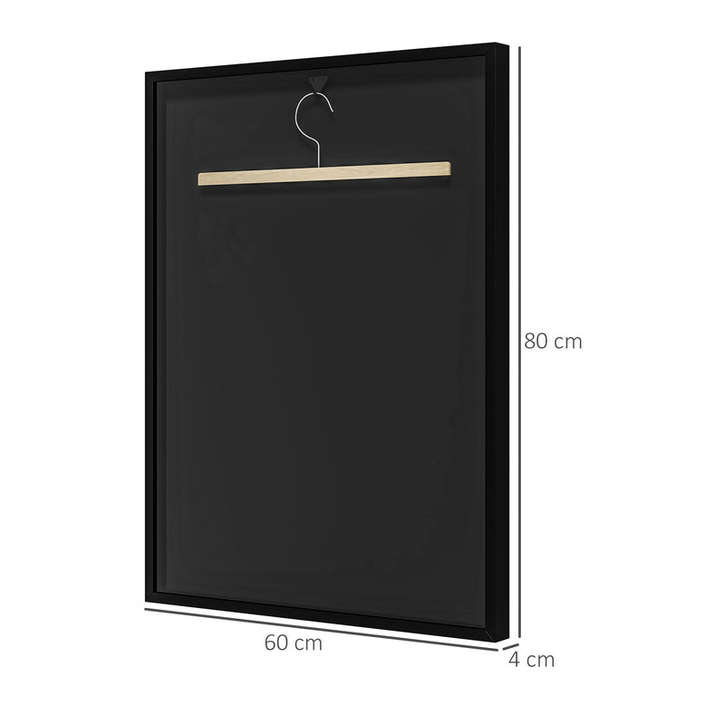 Black 60 x 80cm Shirt Display Frame with Inner Hook and Hanger by HOMCOM
