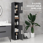5 Piece Bathroom Furniture Set with Storage Cabinets Mirror and Sink Unit Grey AOSOM