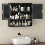 Wall Mounted Bathroom Cabinet With Adjustable Shelves For Compact Storage Black AOSOM
