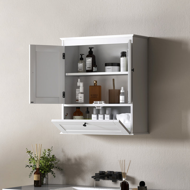 Wall Mounted Bathroom Cabinet With Adjustable Shelf For Organised Storage, White