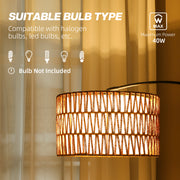 Black Floor Lamp with Adjustable Height and Dual Layer Shade for Living Room