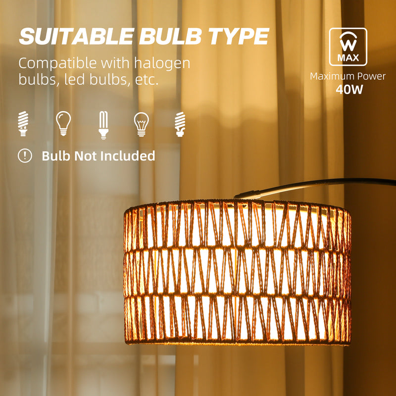 Black Floor Lamp with Adjustable Height and Dual Layer Shade for Living Room