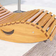 Modern Wooden Outdoor Rocking Chair with Slatted Seat Ideal for Garden or Patio Use, Teak Outsunny
