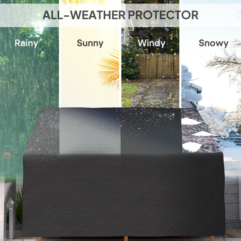 Black Waterproof 2 Seater Garden Sofa Cover 600D Oxford Fabric by Outsunny