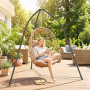 Hammock Chair Stand for Garden or Patio with Adjustable Height and Weather Resistant Frame Black AOSOM