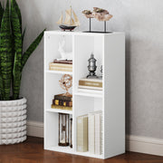 White 2 Tier Bookshelf with 5 Storage Compartments for Home or Office by HOMCOM