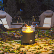 Smokeless Steel Fire Pit with Poker Grey Outdoor Heating by Outsunny