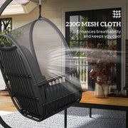 Dark Grey Hanging Egg Chair with Stand and Cushions for Garden or Indoor Use by Outsunny
